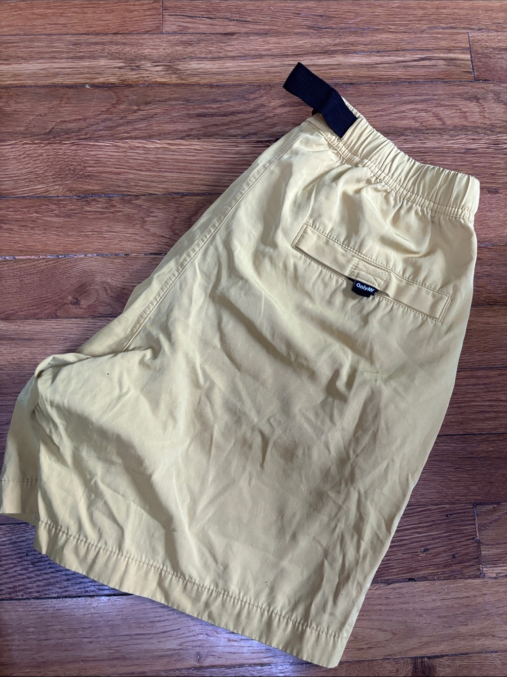 OnlyNY Men's Bright Yellow Elastic-Waist swim trunks
